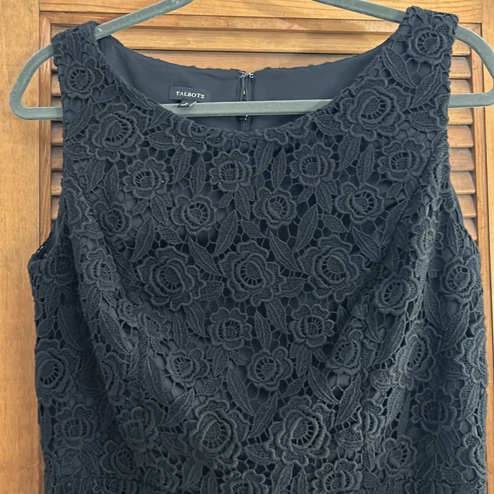 Talbots Black Eyelet Sleeveless Dress